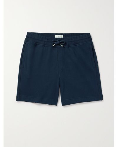 MR P. Gerade geschnittene Shorts aus Baumwoll-Jersey mit Kordelzugbund - Blau