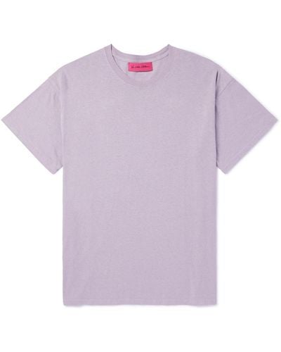 The Elder Statesman Cotton And Linen-blend Jersey T-shirt - Purple
