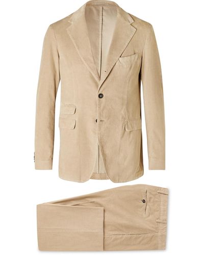 Massimo Alba 007 Sloop Slim-fit Cotton-corduroy Suit - Natural