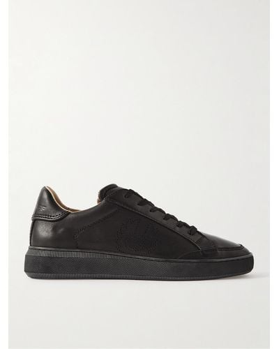 Belstaff Track Logo-perforated Leather Sneakers - Black