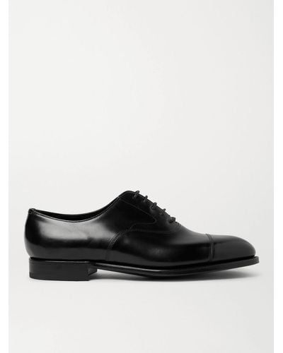 Edward Green Chelsea Cap-toe Burnished-leather Oxford Shoes - Black