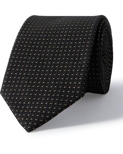 Brioni 8cm Metallic Silk-blend Jacquard Tie - Black