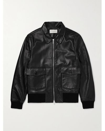 Officine Generale Gianni Leather Jacket - Black