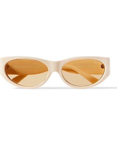 Rhude Agnelli Oval-frame Acetate Sunglasses - Natural