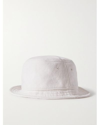 SSAM Textured Organic Cotton And Silk-blend Bucket Hat - White