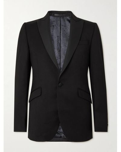 Favourbrook Hampton Wool Tuxedo Jacket - Black