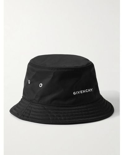 Givenchy Cappello da pescatore in shell con logo ricamato - Nero