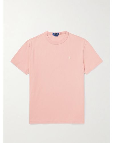 Polo Ralph Lauren Logo-embroidered Cotton-jersey T-shirt - Pink