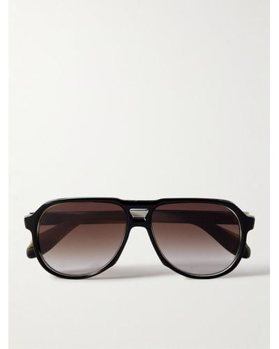 Cutler and Gross Aviator-style Acetate Sunglasses - Black