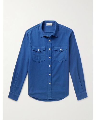 Alex Mill Frontier Hemd aus gebürstetem Baumwollflanell - Blau