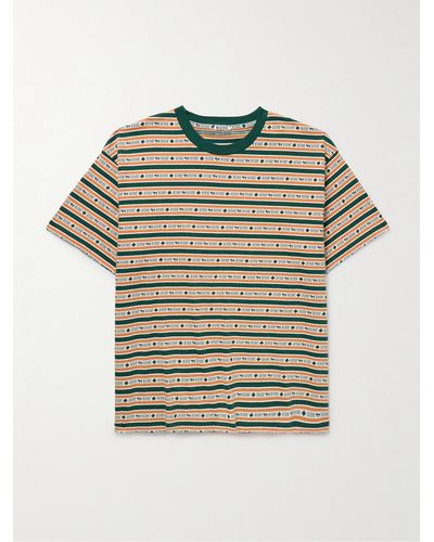Bode Scottie T-Shirt aus gestreiftem Baumwoll-Jersey mit Jacquard-Muster - Grau