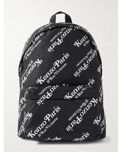 KENZO Logo-print Canvas Backpack - Black