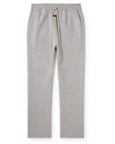 Fear Of God Forum Straight-leg Virgin Wool And Cashmere-blend Drawstring Pants - Gray