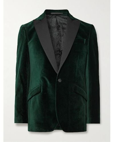 Favourbrook Cotton-velvet Tuxedo Jacket - Green