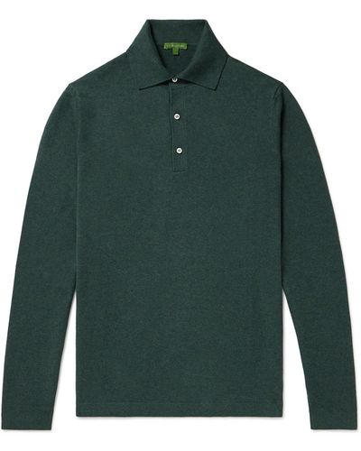 Sid Mashburn Rally Cotton And Cashmere-blend Polo Shirt - Green