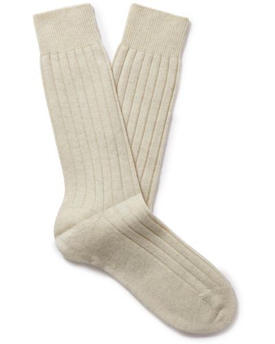 Berluti Ribbed Cashmere Socks - White