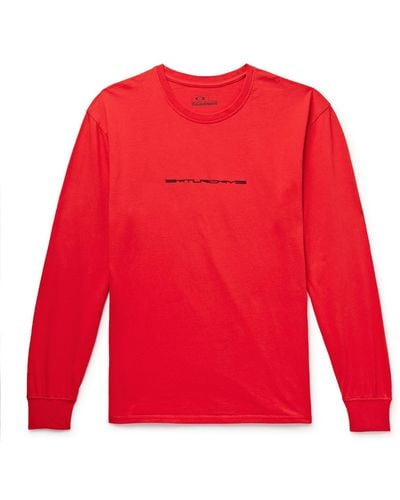 Saturdays NYC Oakley Logo-appliquéd Printed Cotton-jersey T-shirt - Red