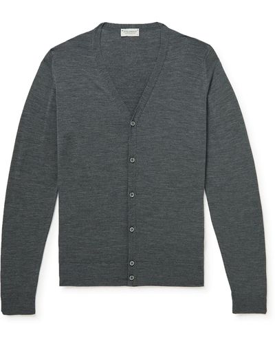 John Smedley Classic Petworth Slim-fit Merino Wool Cardigan - Gray