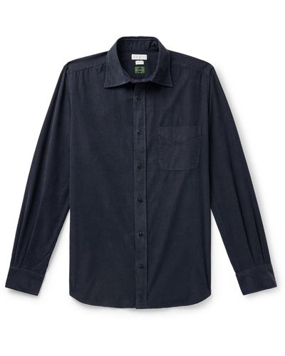 Incotex Glanshirt Cotton-corduroy Shirt - Blue