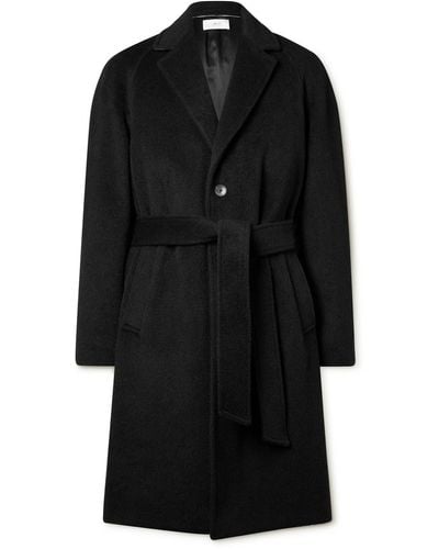 MR P. Belted Alpaca-blend Felt Coat - Black
