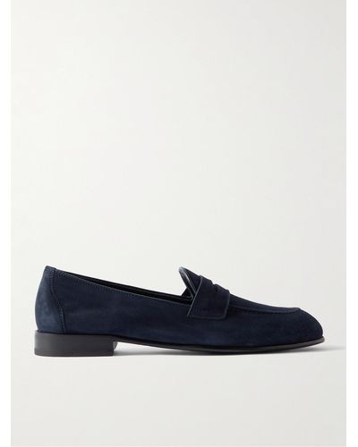 Brioni Suede Penny Loafers - Blue