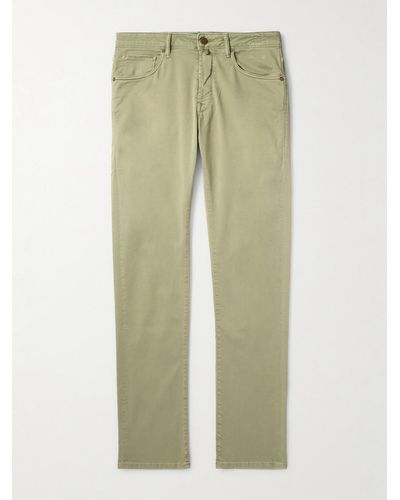 Incotex Pantaloni slim-fit in misto cotone - Verde