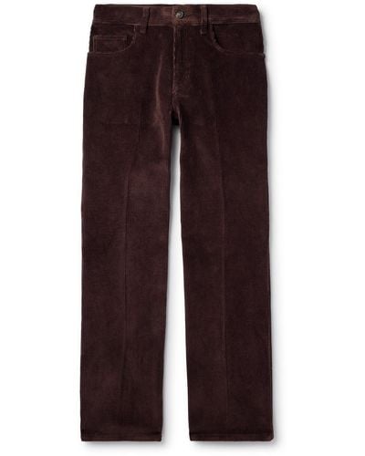 Tod's Straight-leg Cotton-corduroy Pants - Purple