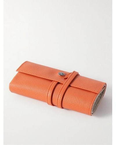 Rapport Via Range Cross-grain Leather Watch Roll - Orange
