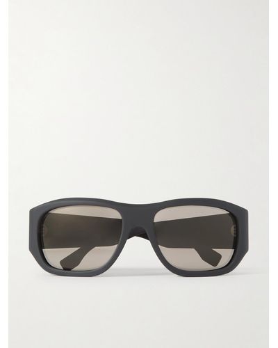 Fendi Ff Rectangular-frame Acetate Sunglasses - Black