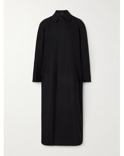 Balenciaga Oversized Wool And Cotton-blend Coat - Black