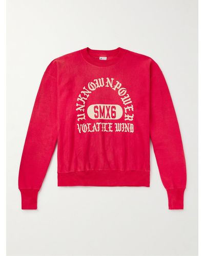 SAINT Mxxxxxx Logo-print Cotton-blend Jersey Sweatshirt - Red