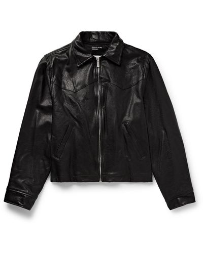 Enfants Riches Deprimes Washed-leather Jacket - Black