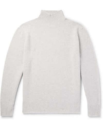 NN07 Clark 6624 Wool-blend Mock-neck Sweater - White