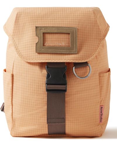 Acne Studios Suede-trimmed Ripstop Backpack - Natural