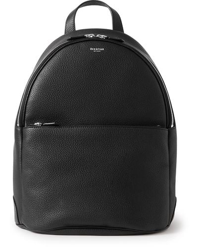 Serapian Cachemire Full-grain Leather Backpack - Black