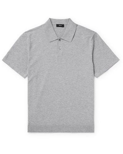 Theory Goris Knitted Polo Shirt - Gray