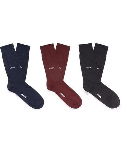 Missoni Three-pack Cotton-blend Socks - Gray