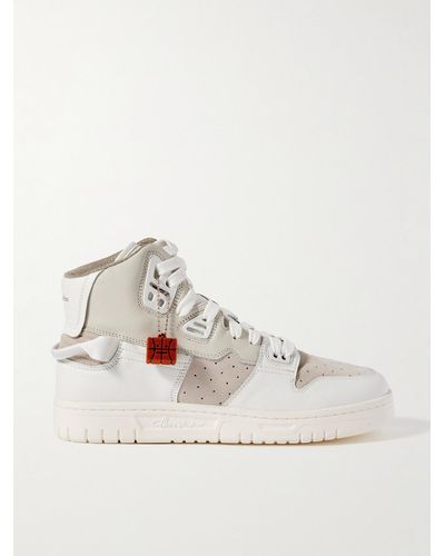 Acne Studios Buxeda Suede-trimmed Leather High-top Trainers - White