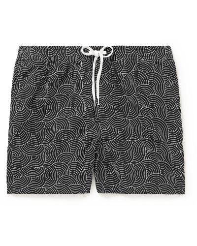 Corridor NYC Mind Spin Straight-leg Embroidered Cotton-drawstring Shorts - Black