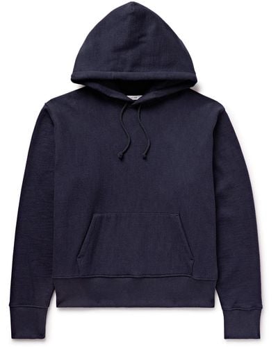 The Row Naoki Brushed Cotton-jersey Hoodie - Blue