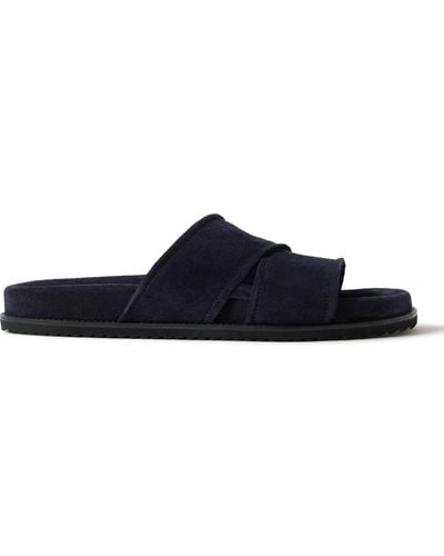 MR P. David Regenerated Suede By Evolo® Sandals - Blue