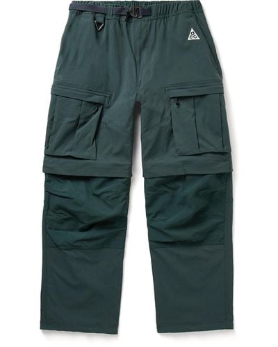 Nike Acg Smith Summit Straight-leg Convertible Nylon-blend And Cordura® Cargo Pants - Green