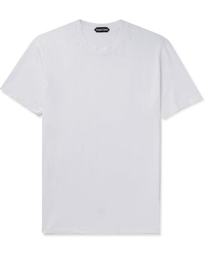 Tom Ford Lyocell And Cotton-blend Jersey T-shirt - White