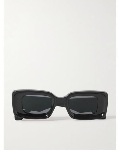 Loewe Anagram Rectangular-frame Acetate Sunglasses - Black