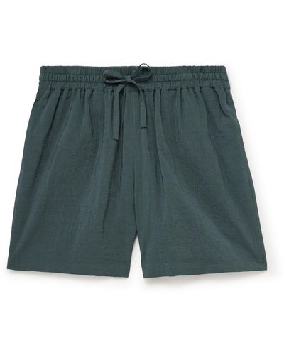 LE17SEPTEMBRE Novis Wide-leg Crinkled-taffeta Drawstring Shorts - Green