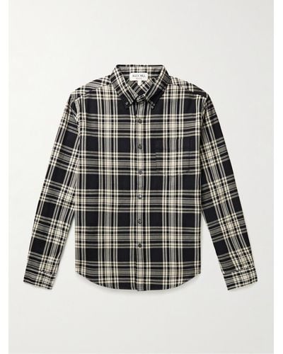 Alex Mill Camicia in cotone a quadri con collo button-down Mill - Nero