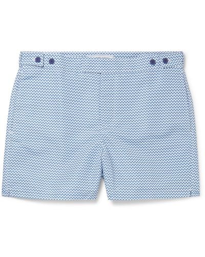 Frescobol Carioca Copacabana Mid-length Printed Swim Shorts - Blue