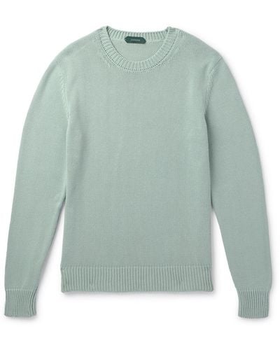 Incotex Zanone Slim-fit Cotton Sweater - Green