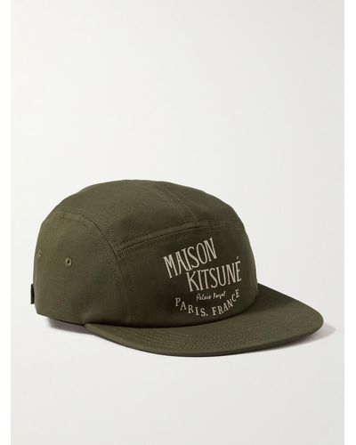 Maison Kitsuné Logo-print Cotton-twill Baseball Cap - Green