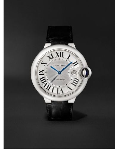 Cartier Ballon Bleu De Automatic 42mm Stainless Steel And Alligator Watch, Ref. No. Wsbb0026 - Metallic
